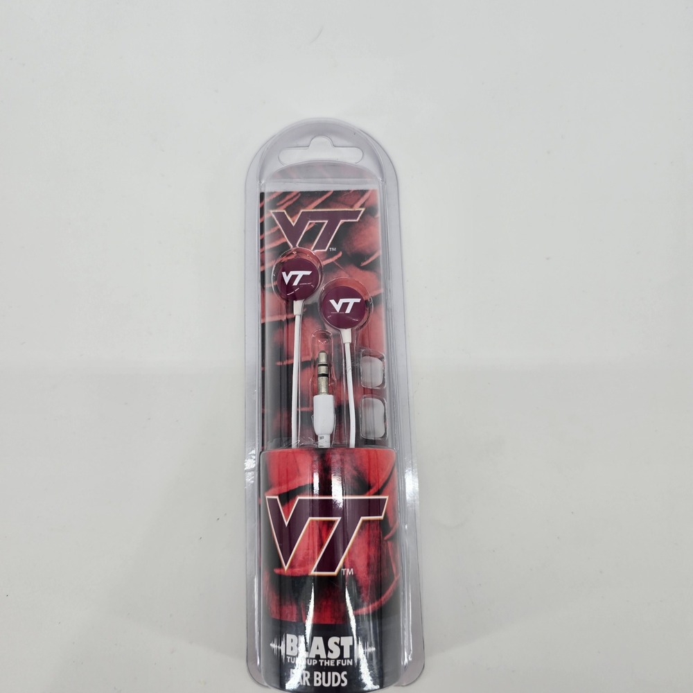 US Digital Media Virginia Tech Hokies Spirit Ear Buds Maroon White NEW